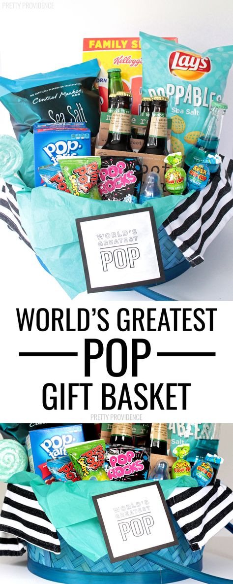 World’s Greatest 'Pop' gift basket idea! This is a great new dad gift or perfect for Father's Day! Your 'POP' will love it! #gift #giftidea #newdadgift #expectantfathergift #giftbasketformen #fathersday #fathersdaygift #fathersdaygiftbasket #giftsformen #giftsfordad #worldsgreatestpop #newdad #giftideas #giftbasket  via @pinterest.com/prettyprovidnce Mens Easter Basket, Dad Gifts Basket, Guys Quotes, Guy Friend Gifts, Fathers Day Gift Basket, Boyfriend Gift Basket, Gifts For Guys, Baskets For Men, Gift Baskets For Men