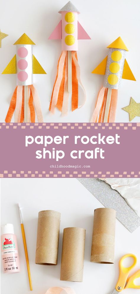 Paper Rocket Ship, Rocket Ship Craft, Telescope Craft, Cardboard Toilet, Spaceship Craft, Paper Rocket, Cardboard Rocket, Paper Rockets, Rocket Craft