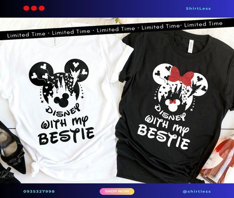 Shirtless Style - Disney With My Bestie Shirt, Mickey Shirt, Minnie Shirt, Best Friend Matching Shirt, Disney Trip Shirt, Disney Best Friend, Bestie BFF Shirt. Discover the perfect blend of style and comfort with our exquisite Shirt collection. Crafted with premium fabrics, our shirts offer a tailored fit and a wide range of designs to suit every occasion. Elevate your wardrobe with our timeless, versatile, and fashion-forward Shirt selection, designed to make you look and feel your best. #best friend #Shirt #Shirtless Best Friend Matching, Disney Best Friends, Bff Shirts, Disney Trip Shirts, Minnie Shirt, Mickey Halloween, Mickey Shirt, Costume Shirts, My Bestie