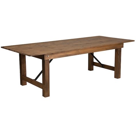 Flash Furniture HERCULES Antique Rustic Dining Table, Wood with Wood Grain Wood Base in the Dining Tables department at Lowes.com Large Rustic Dining Table, Rectangle Dining Room Table, Rustic Farm Table, Wood Folding Table, Folding Dining Table, Farmhouse Dining Table, Dining Table Legs, Rustic White, Farm Table