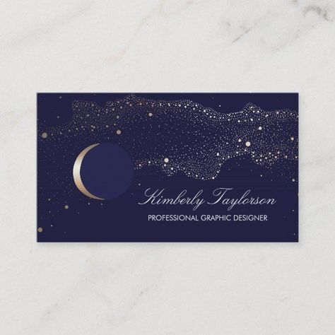 Gold Night, Pr Kit, Business Cards Layout, Mobile Beauty, Beauty Business Cards, Stylish Business Cards, Night Stars, Gold Business Card, Modern Business Card