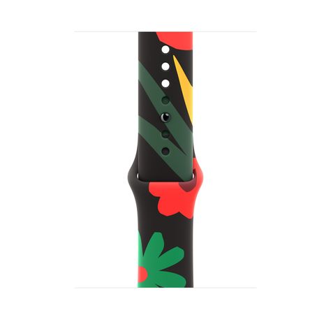 46mm Black Unity Sport Band - Unity Bloom - M/L Black Unity, Blooming Apples, Carbon Neutral, Apple Accessories, Steel Design, Stainless Steel Band, Flower Shape, Macbook Pro, Apple Watch Bands