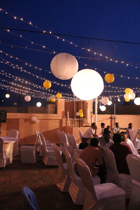 Roof Decoration For Wedding, Terrace Event Decor, Roof Top Birthday Party Ideas, Roof Engagement Decoration, Sangeet Decoration At Home Terrace, Roof Top Party Ideas, Roof Birthday Decoration, Terrace Decoration For Wedding, 25 Th Anniversary Decoration Ideas Indian