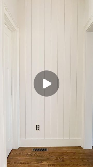 Amelia | Home Decor & DIY on Instagram: "I love vertical Shiplap and I wanted to install it in our back hallway. 
NOTE: someone told me that vertical shiplap is board and batten…No!  Vertical shiplap is vertical shiplap. Board and batten is something entirely different. 

1. Since we have 9 ft ceilings we purchased the 12’ boards and cut to size
2. Working around outlets and 
Tricky corners but we finally got it! 
3. Horizontal shiplap is easier to install because you are always anchoring it to the studs. 
4. Vertical shiplap needs some type of strip to attach your ship lap to for install. Or you can use liquid nails. 
5. We opted for this method but the downfall…if you ever want to remove it you will have to replace your drywall

What do you think? I know that I love it. 
More on final to Beadboard And Shiplap Together, Vertical Shiplap Hallway, Vertical Shiplap Entryway, Board And Batten Girls Room, Floor To Ceiling Board And Batten, Shiplap Wall And Ceiling, Vertical Board And Batten Wall, Horizontal Shiplap Wall, Shiplap Board And Batten