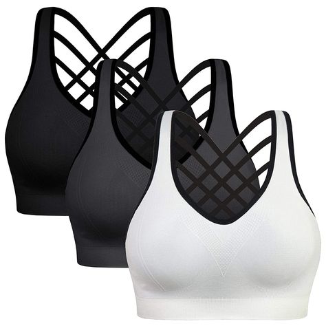 These Padded Sports Bras Are ‘Comfortable Enough to Sleep In,’ According to Amazon Shoppers High Impact Sports Bras, Gym Bra, Best Sports Bras, Yoga Iyengar, Activewear Tops, Yoga Journal, Strappy Sports Bras, Comfortable Bras, Perfect Bra