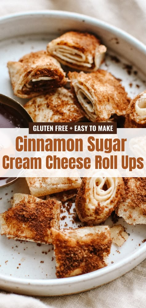 Cinnamon Cream Cheese Roll Ups, Cinnamon Sugar Cream Cheese, Cream Cheese Roll Ups, Tortilla Dessert, Cheese Roll Ups, Cinnamon Sugar Tortillas, Low Sugar Diet Recipes, Cream Cheese Roll Up, Gluten Free Cinnamon