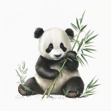 Panda With Bamboo Tattoo, Panda Bear Illustration, Drawings Of Pandas, Panda Bear Drawing, Panda Sketch, Panda Bear Art, Panda Bear Tattoos, Koala Drawing, Cute Panda Drawing