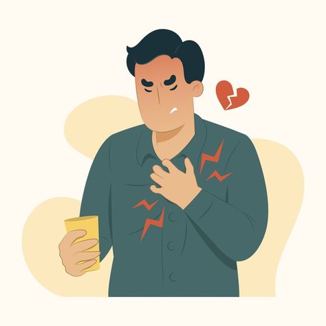 Disease concept chest pain illustration | Premium Vector #Freepik #vector #heart #medical #man #cartoon Foot Reflexology Massage, Penyakit Jantung, Foot Reflexology, Healing Touch, Heart Problems, Chest Pain, Lose Belly, Premium Vector, Graphic Resources