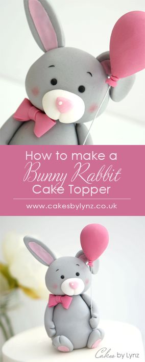 How To Make A Fondant Bunny, Fondant Animals Step By Step, Fondant Bunny Tutorial, Rabbit Cake Ideas, Fondant Rabbit, Bunny Rabbit Cake, Rabbit Cake Topper, Bunny Cake Topper, Bunny Cakes