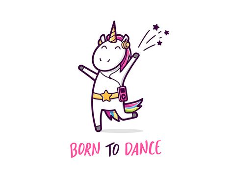 Dancing Unicorn by Yurlick Unicorn Art Drawing, Dancing Wallpaper, Dancing Unicorn, How To Draw Cute, Castle Illustration, Unicorn Artwork, Flying Unicorn, Kawaii Clipart, Unicorn Graphic