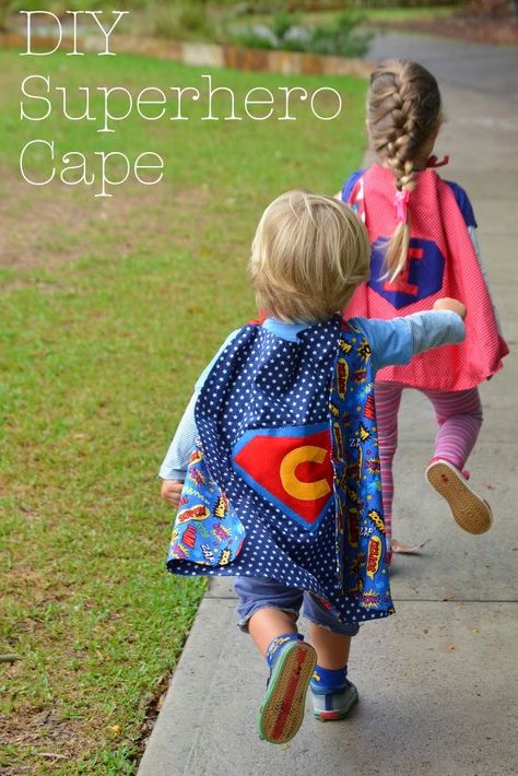 The Bears Four: DIY Superhero Cape Kids Cape Pattern, Superhero Cape Pattern, Diy Superhero Cape, Toddler Cape, Super Hero Capes For Kids, Diy Costumes Kids Boys, Diy Superhero, Diy Cape, Baby Diy Sewing