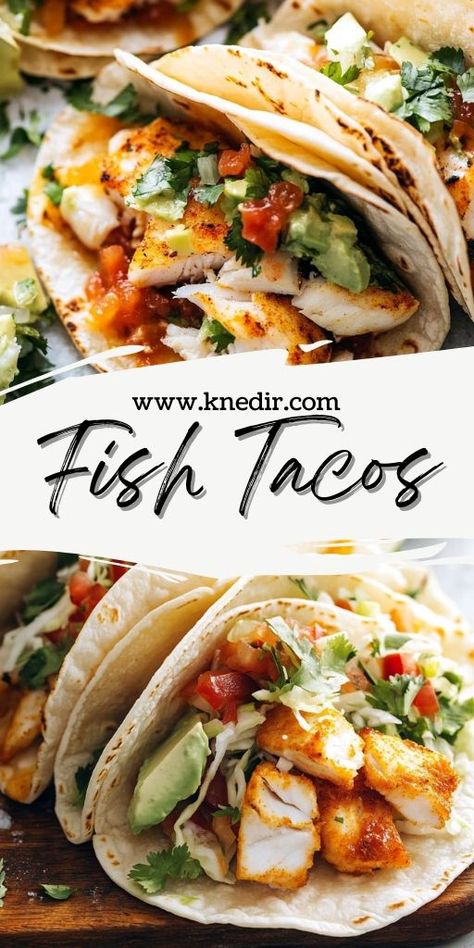 Fish Tacos Ingredients: 3 tablespoons butter, melted Juice of 1 lime 1 teaspoon chili powder 1/2 teaspoon garlic powder Pinch of salt 10–15 oz. cod or other white fish, thawed Tortillas (flour or corn) for serving Avocados for serving Slaw for serving #Fish #Tacos Mexican Fish Tacos, Best Fish Taco Recipe, Cod Fish Tacos, Healthy Fish Tacos, Easy Fish Tacos, Easy Taco Recipes, Healthy Protein Meals, Taco Ingredients, Fish Tacos Recipe