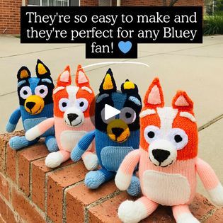 Bluey and Bingo Knitting Pattern | Craft Your Own Irresistible Bluey and Bingo Toys! 

Perfect for birthdays, baby showers, or any occasion, these toys will be cherished for years to come.... | By Simple CraftsFacebook Free Knitting Pattern For Bluey The Dog, Bluey Bingo Knitting Pattern, Bluey Knitting Pattern Free, Bluey Knitting Pattern, Bluey Patterns, Bingo Patterns, Bluey And Bingo, Simple Crafts, Free Knitting Pattern