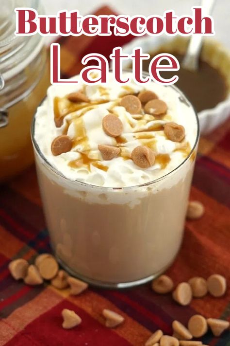 Butterscotch Coffee Creamer, Butterscotch Coffee Recipe, Butterscotch Coffee Syrup, Caribou Coffee Drinks Recipes, Crockpot Latte Recipes, Spring Latte Recipes, Hot Espresso Drink Recipes, Coffee Shop Recipes Drinks, Fun Latte Recipes