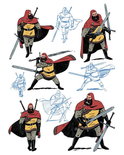 Derek Laufman (@dereklaufman) • Instagram photos and videos Cartoon Knight, Derek Laufman, Character Poses, Game Character Design, Character Design Male, Character Sketch, Cartoon Character Design, Character Design References, Illustration Character Design