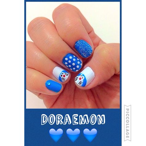 Doremon Nail Art Designs, Doraemon Nail Art, Nail Art Designs Diy, At Wallpaper, Nail Idea, Colorful Nail Designs, Anime Fnaf, Art Nails, Lip Colour