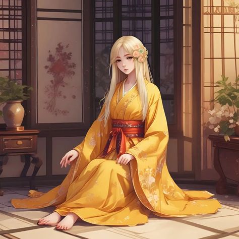 Yellow Kimono 👘 Yellow Kimono, Anime Art, Yellow, Anime, Quick Saves, Art