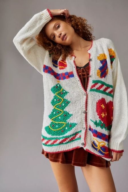 Cute Crochet Gifts, Ugly Christmas Sweater Outfit, Ugly Hanukkah Sweater, Christmas Sweater Outfits, Holiday Cardigan, Ugly Holiday Sweater, Vintage Christmas Sweaters, Holiday Sweaters, Christmas Cardigan