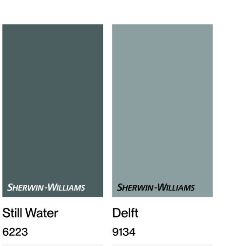 Delft Sherwin Williams, Sherwin Williams Delft, Sw Still Water, Still Water Sherwin Williams, Sherwin Williams Front Door, Tab Aesthetic, House Paint, House Paint Exterior, Paint Colors For Home