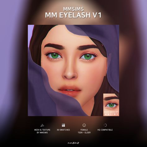 MMSIMS Eyelash Maxis Match v1 | MMSIMS on Patreon Sims Lookbook, Sims Download, Sims 4 Stories, 2020 Aesthetic, Sims 4 Cc Eyes, Makeup Cc, Play Sims 4, Sims Packs, The Sims 4 Pc