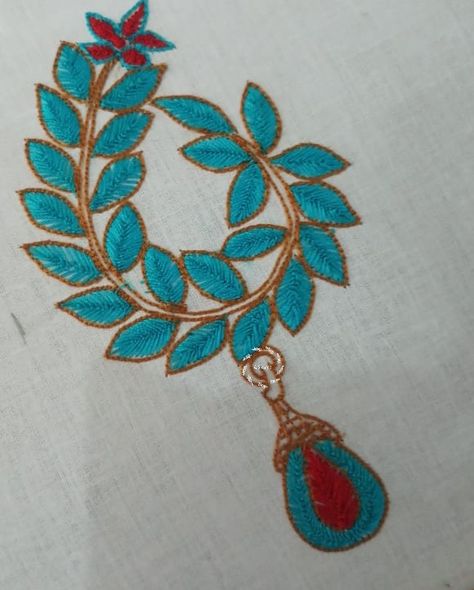 Fly Filling Stitch Aari Design, Leaf Stitch Design In Aari Work, Leaf Stiching Embroidery Design, Feather Stitch Aari Design, Leaf Stitch Design In Aari, Leaf Filling In Aari Work Design, Leaf Stitch Embroidery Designs, Allahamdulilah Wallpaper, Feather Stitch Embroidery Design