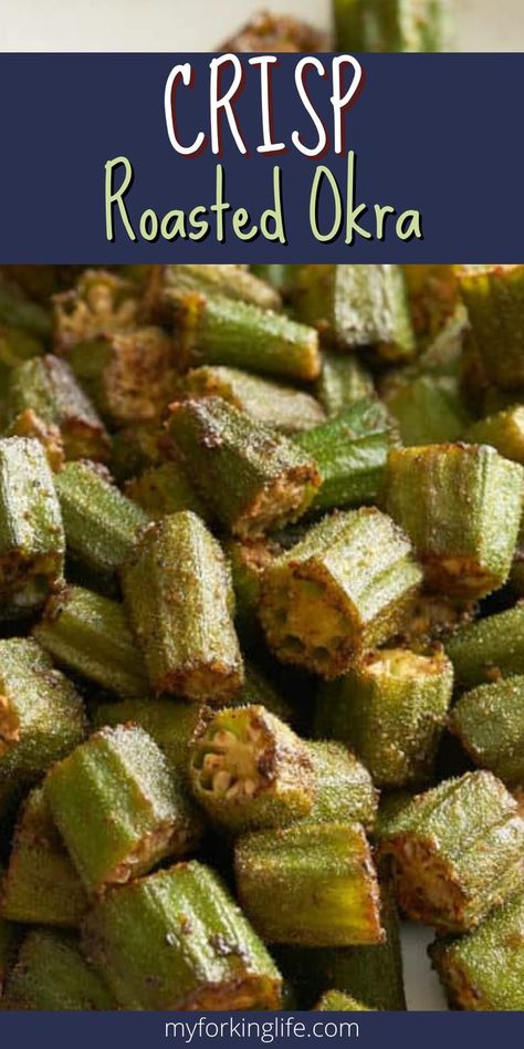 Oven Roasted Okra, Baked Okra, Roasted Okra, Okra Recipes, Roasted Vegetable Recipes, Vegetable Side Dishes Recipes, Side Dishes Recipes, Veggie Side Dishes, Classic Southern