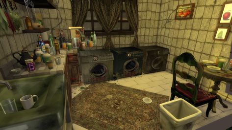 Mod The Sims - Functional filthy dryer and filthy washing machine Sims 4 Filthy Cc, Sims 4 Washing Machine Cc, Sims 4 Cc Grunge Furniture, Grunge Living Room, Alt Sims, Free Sims 4, Sims 4 Body Mods, Free Sims, Sims 4 Gameplay