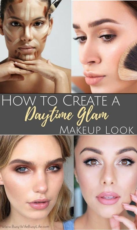 How to Create a Daytime glam Daytime Glam, Acrylic Makeup Organizer, Daytime Makeup, Foundation Contouring, Korean Makeup Tutorials, Face Home, How To Apply Blush, Glam Makeup Look, How To Apply Eyeshadow