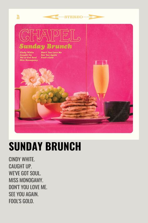 Minimal poster made by me :) Brunch Poster, Minimalist Album Poster, Minimal Music, Minimal Poster, Music Posters, Sunday Brunch, Music Poster, Made By Me, Poster Design