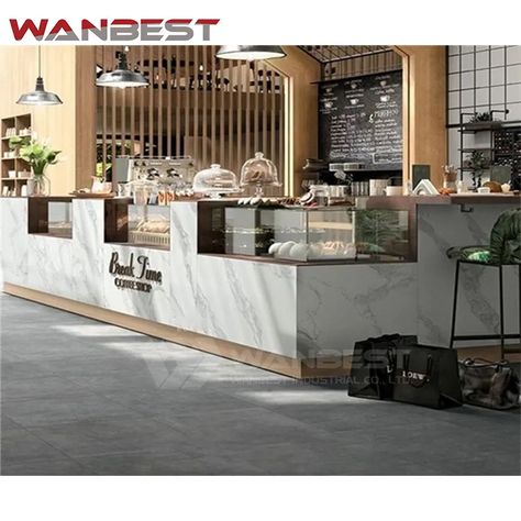 creative bar counter design White Bar Counter, L Shape Bar, Bar Counter Design, Glass Cabinets, White Bar, Counter Design, Break Time, Glass Cabinet, Bar Counter