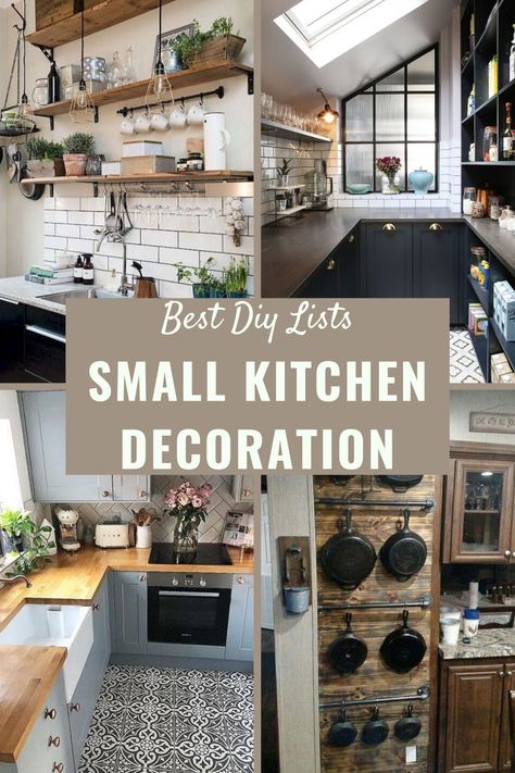 Small Kitchen Decoration Ideas #kitchendecoration 8x8 Kitchen, Small Kitchen Decoration Ideas, Small Kitchen Decor Ideas, Small Kitchen Decorating Ideas, Small Kitchen Decoration, Kitchen Decoration Ideas, Interior Farmhouse, Mobile Kitchen Island, Wooden Countertops