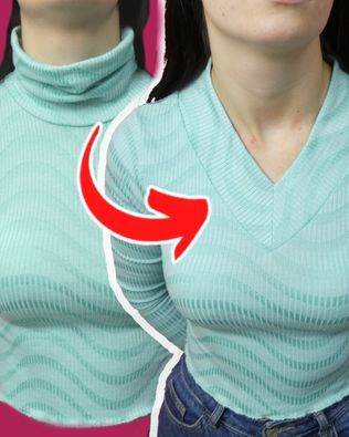 77K views · 2.5K reactions | How to easily reshape a tight sweater into a V-neck in 5 minutes. | How to easily reshape a tight sweater into a V-neck in 5 minutes. | By MomCut - Deutschland | Facebook Tight Sweater, Tights, V Neck