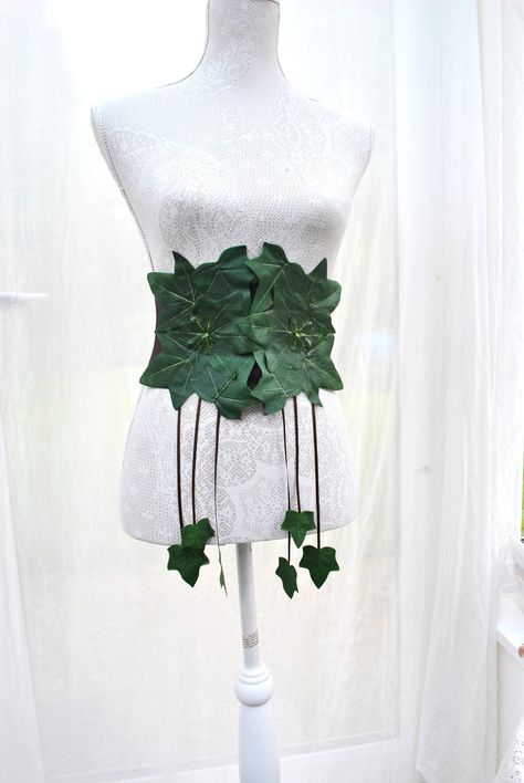 Ivy Accessories, Ivy Costume, Poison Ivy Costumes, Brown Corset, Ivy Leaves, Formal Fashion, Woodland Fairy, Corset Belt, Fairy Costume