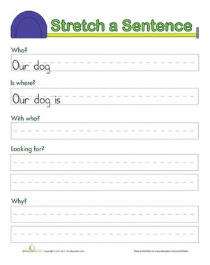 First Grade Writing Sentences Worksheets: Stretching Sentences Expanding Sentences Worksheet, Stretching Sentences, Expanding Sentences, Writing Sentences Worksheets, Sentences Worksheet, Writing Sentences, Application Essay, 2nd Grade Writing, Ela Writing