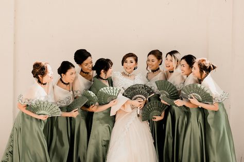 Bride Requests Pic with Her Dog | Philippines Wedding Blog Filipino Wedding Photoshoot, Bridesmaid Dresses Philippines, Filipino Wedding Barong, Filipiniana Wedding Dress Bridesmaid, Traditional Filipino Wedding Theme, Modern Filipiniana Bridesmaid Dress, Filipino Wedding Gown, Filipiñana Wedding Theme, Green Filipiniana