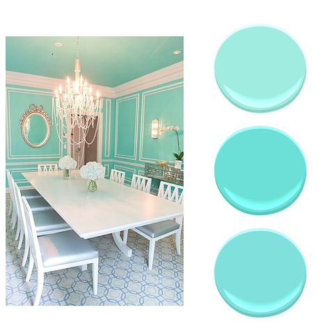 Tiffany Blue Paint, Tiffany Blue Walls, Tiffany Blue Bedroom, Kids Bedroom Makeover, Blue Paint Color, St Regis Hotel, Tiffany Blue Color, Blue Dishes, Blue Paint Colors