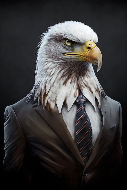 Photo a bald eagle wearing a suit and ti... | Premium Photo #Freepik #photo #griffin #american-eagle #eagle #eagle-vector Bald Eagle Photography, Eagle Painting, Eagle Art, Beautiful Art Pictures, Psd Icon, Female Poses, Logo Concept, Suit And Tie, Vector Photo