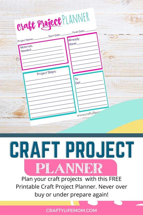 Craft Project Planner Printable to plan your Craft Projects Craft Project Planner Printable Free, Craft Planner Printable Free, Project Planner Printable Free, Diy Project Planner, Craft Project Planner, Project Planners, Printable Project Planner, Business Planner Printables, Project Journal