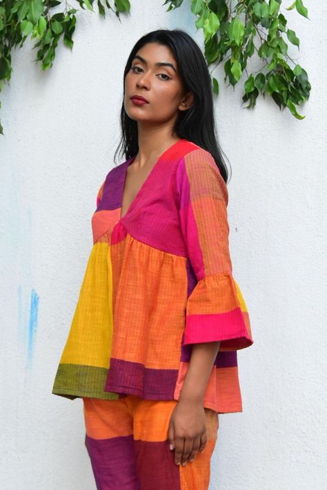 It’s a color riot.. Rainbow Cafe dresses handcrafted in handwoven cotton .

#dresses #handwoven #cotton #chidiyaaonline Girls Kurta Design, Cafe Dress, Block Printed Sarees, Indian Kurta, Kurta Design, Dress Work, Printed Dresses, Designs For Dresses, Cotton Sarees