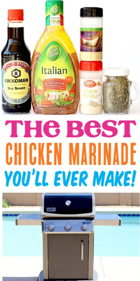 Savory Chicken Marinade Recipe! {Just 5 Ingredients} - The Frugal Girls Italian Chicken Marinade For The Grill, Marinates For Chicken, Chicken Marinade For Oven, Chicken On Grill Recipes, Chicken Marinades For The Grill, Savory Chicken Marinade, Chicken Grill Recipes, Marinated Grilled Chicken Recipes, Chicken Marinade For The Grill