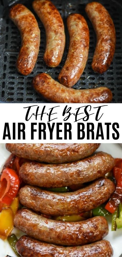 Air Fryer Brats, Air Fryer Recipes Healthy Low Carb, Air Fryer Recipes Keto, Brats Recipes, New Air Fryer Recipes, The Best Air Fryer, Air Fryer Cooking Times, Best Air Fryer, Air Fried Food