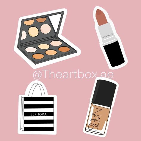 The art box on Instagram: “Cosmetics stickers🎀 Order yours now • • • • #sephora #jeffreestar #jamescharlespalette #palette #nars #makeup # #stickers #uae” Makeup Stickers Printable, Asthetic Stationery, Stickers Makeup, Paper Makeup, Iphone Keyboard, Things To Color, Cakes Pictures, Sephora Bag, Makeup Stickers