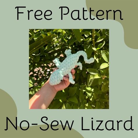 Instagram Free Crochet Lizard Patterns, Lizard Amigurumi Free Pattern, Lizard Crochet Pattern Free, Crochet Lizard Pattern Free, Crochet Lizard Pattern, Crochet No Sew Amigurumi, Advanced Crafts, Crochet Lizard, Kitty Mermaid