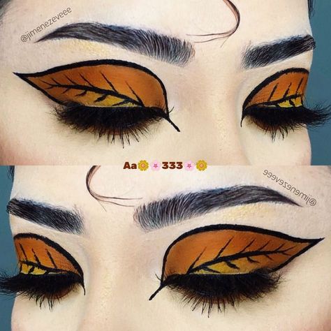 Make Up For Thanksgiving, Fall Fairy Makeup, Halloween Makeup Eyeshadow, Easy Halloween Eye Makeup, Mha Makeup, Thanksgiving Makeup Ideas, Thanksgiving Eye Makeup, Turkey Makeup, Bold Halloween Makeup