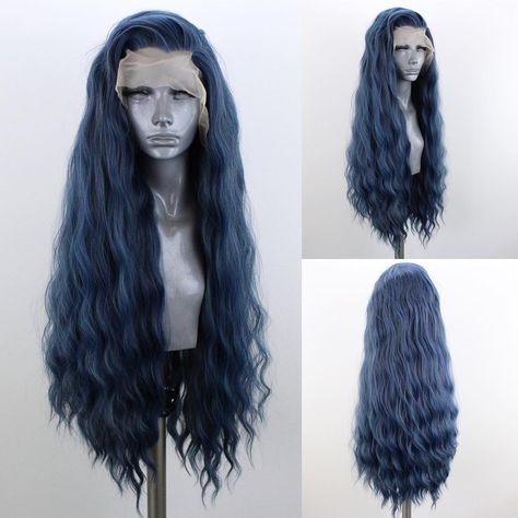 Webster Wigs on Instagram: “💥💎 Venus in “Jewel Blue” is now live on our store for only £70!💎💥 She’s 39 inches Of Loose Beachy Waves in this gorgeous Deep Blue mix!😍…” Webster Wigs, Loose Beachy Waves, Hype Hair, Wavy Style, Magic Hair, Beachy Waves, Custom Wigs, Pastel Hair, Lace Hair