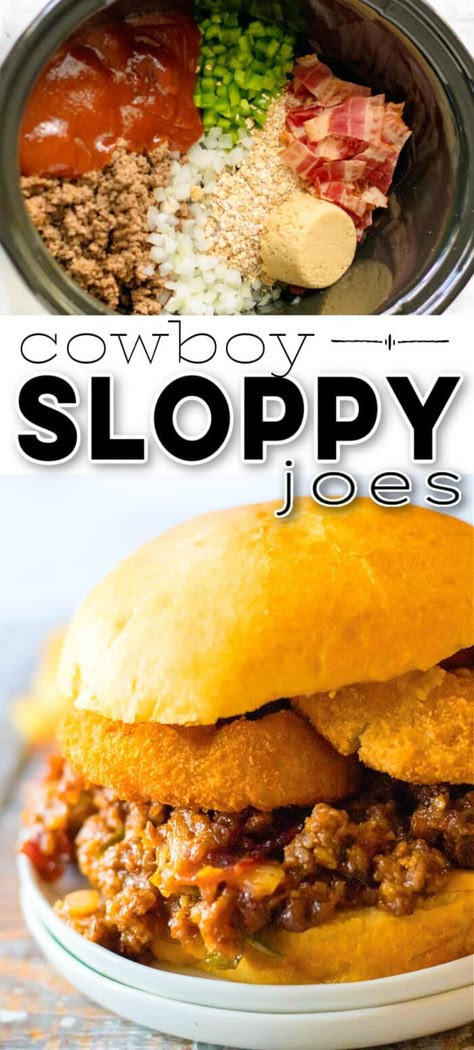 Cowboy Sloppy Joes Best Sloppy Joe Recipe Crock Pot, Sloppy Joe Hot Dogs, Trapped In Your Mind, Sloppy Joe Recipe Crock Pot, Sloppy Joes Dip, Best Sloppy Joe Recipe, Crock Pot Sloppy Joes, Crispy Onion Rings, Cowboy Cooking