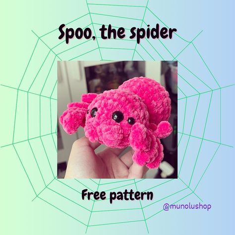 Halloween is almost here, and here is my no-sew spider pattern. I hope you enjoy making it. I also updated the pattern on my Ribblr and it… | Instagram Small Crochet Spider Pattern, Cute Crochet Spider, No Sew Spider Crochet, Easy Crochet Spider Pattern Free, Cute Things To Crochet For Halloween, Cute Easy Free Crochet Patterns, Chunky Yarn Patterns Free, Fast Crochet Projects Free Pattern, Quick Crochet Plush