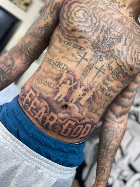 Whole Stomach Tattoo, Full Torso Tattoo Men, Men Stomach Tattoos Ideas, Full Stomach Tattoos Men, Lower Stomach Tattoos For Men, Body Tattoos Men, Men Rib Tattoo, Men’s Stomach Tattoos, Stomach Tattoo Men