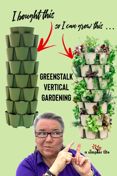 Vertical gardening has so mnay benefits. The GreenStalk reservoir system was why I chose it over the cheaper copycat versions. #growyourownfood #containergarden #balconygarden Green Stalk Vertical Garden Ideas, Greenstalk Planter Ideas, Greenstalk Vertical Planter Ideas, Greenstalk Vertical Planter, Vertical Gardening Ideas, Vertical Planting, Homesteading Tips, Planters Ideas, Cattle Panels