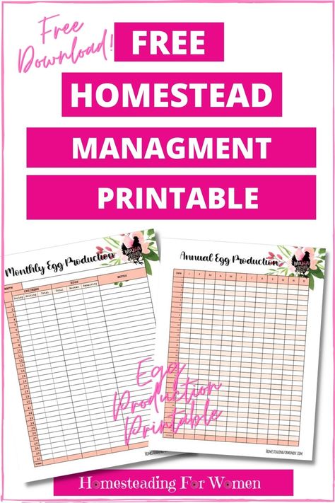 Free Urban Homestead Management Printables ~Egg Collection Tracker Homesteading for women Farm Planner Free Printable, Free Homestead Planner, Homesteading Printables, Homesteading Goals, Homestead Management, Pioneer Skills, Homestead Lifestyle, Meal Planner Printable Free, Urban Homestead